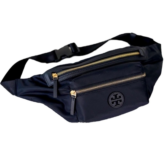 NEW Tory Burch crossbody belt bag black nylon zipper gold-tone hardware NWT - Picture 5 of 12